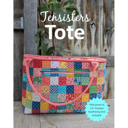 TenSisters tote bag quilting kit with grid panel and instructions