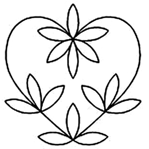 Quilting Creations Thimbleberries 7½" Heart Petals quilting stencil - hand and machine quilting template