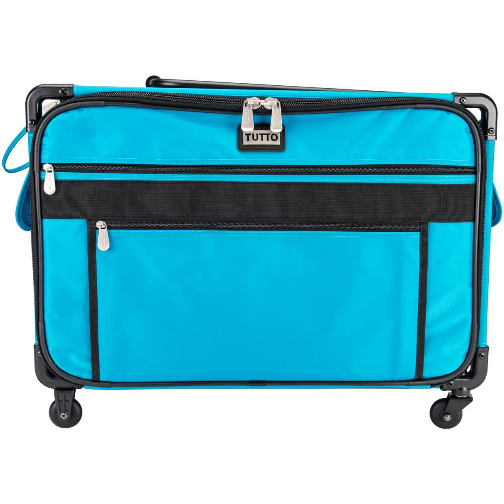 Tutto Machine Tote 1X Large in Turquoise - ballistic nylon sewing machine carry-on with wheels and pull bar