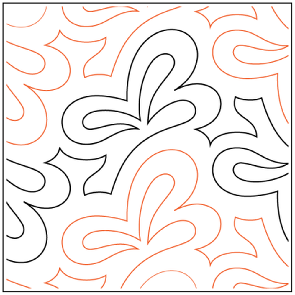 Urban Elementz Acacia Leaves 12ft pantograph - longarm quilting design roll