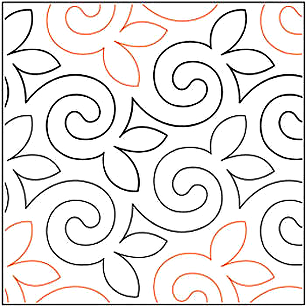 Quilting Creations Urban Elementz Alfalfa pantograph - longarm quilting design roll
