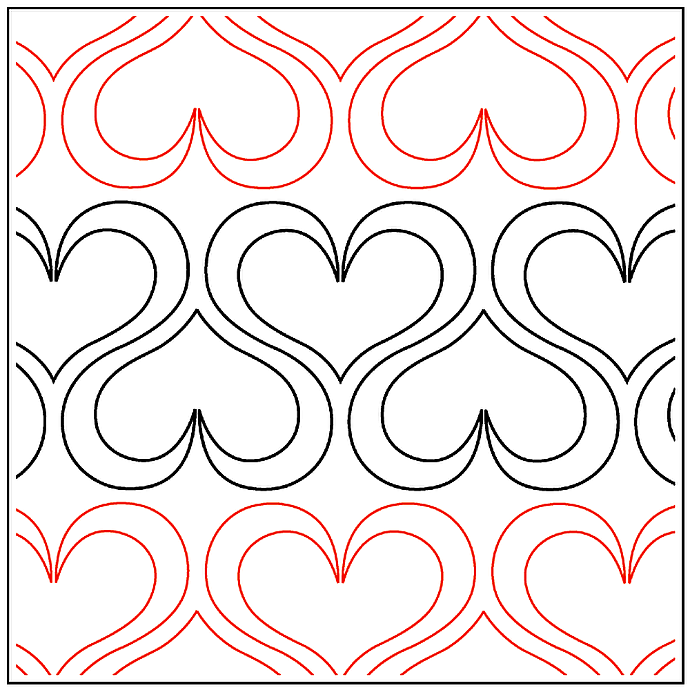 Quilting Creations Urban Elementz Andi's Ribbon Heart pantograph - longarm quilting design roll