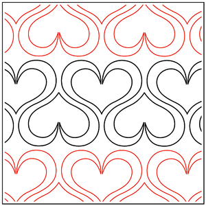 Quilting Creations Urban Elementz Andi's Ribbon Heart pantograph - longarm quilting design roll