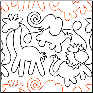 Quilting Creations Urban Elementz Animal Crackers pantograph - longarm quilting design roll