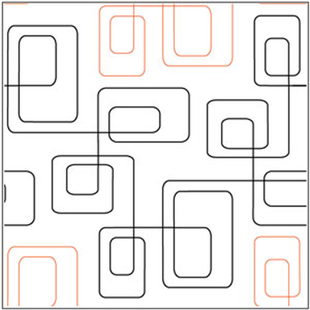 Urban Elementz Bauhaus 12" pantograph - longarm quilting design roll