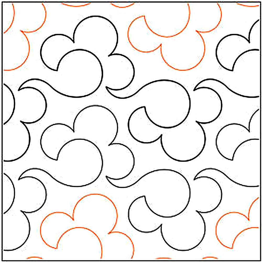 Quilting Creations Urban Elementz Billowy 6" pantograph - longarm quilting design roll