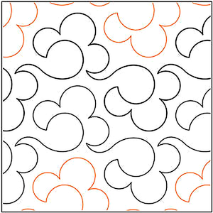 Quilting Creations Urban Elementz Billowy 6" pantograph - longarm quilting design roll