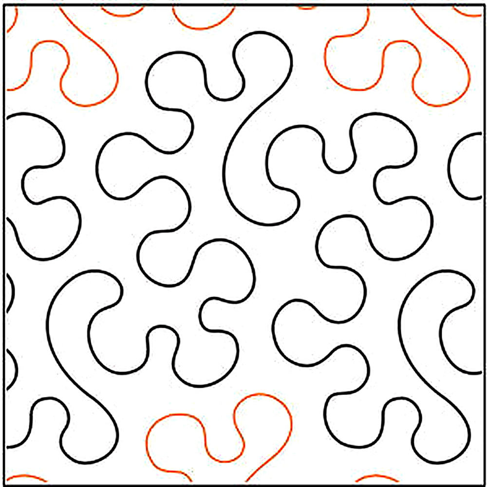 Quilting Creations Urban Elementz Bumpity 12" pantograph - longarm quilting design roll