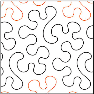 Quilting Creations Urban Elementz Bumpity 12" pantograph - longarm quilting design roll