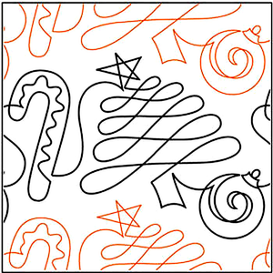 Quilting Creations Urban Elementz Christmas Doodle 144" pantograph - longarm quilting design roll