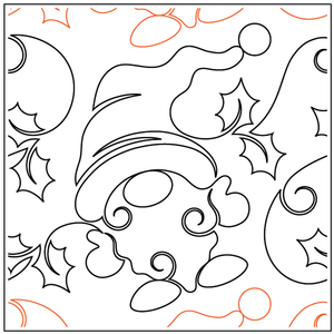 Urban Elementz Christmas Gnome 10" pantograph - longarm quilting design roll