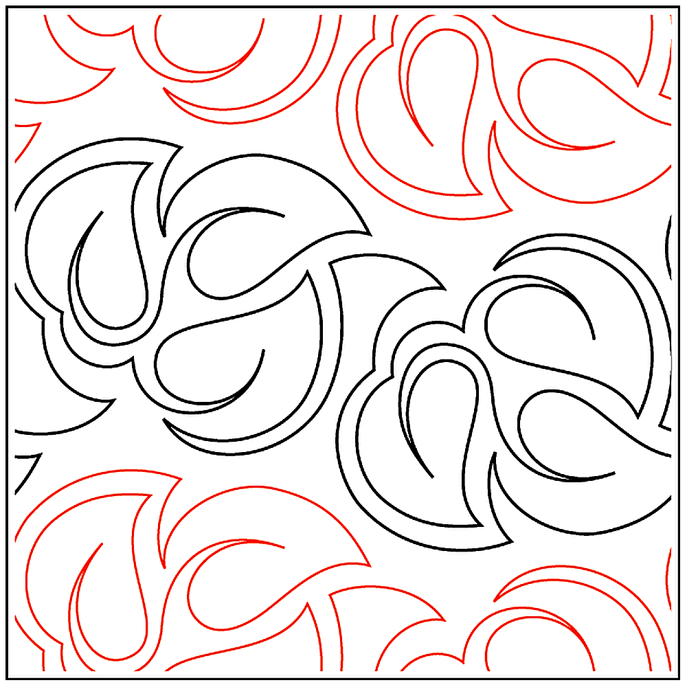 Quilting Creations Urban Elementz Cluster of Leaves pantograph - longarm quilting design roll