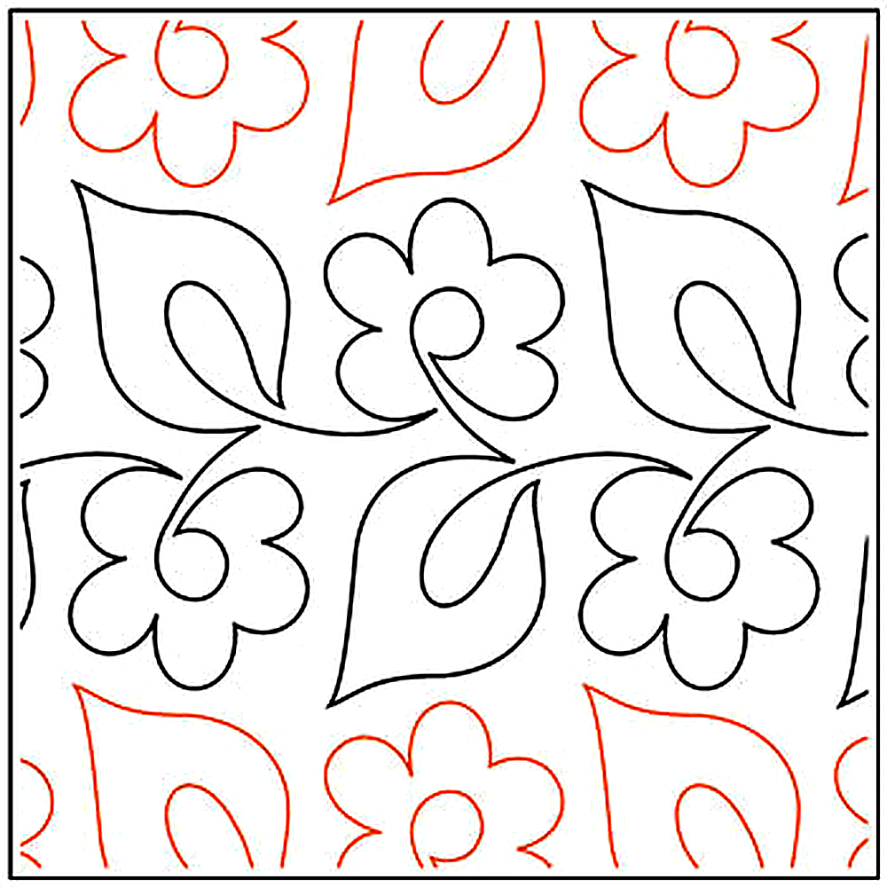 Quilting Creations Urban Elementz Daisy Duo 144" pantograph - longarm quilting design roll
