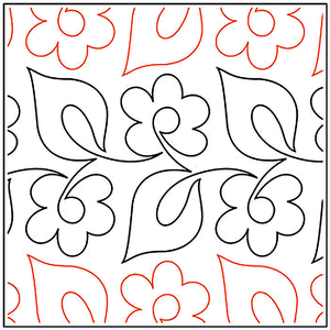 Quilting Creations Urban Elementz Daisy Duo 144" pantograph - longarm quilting design roll