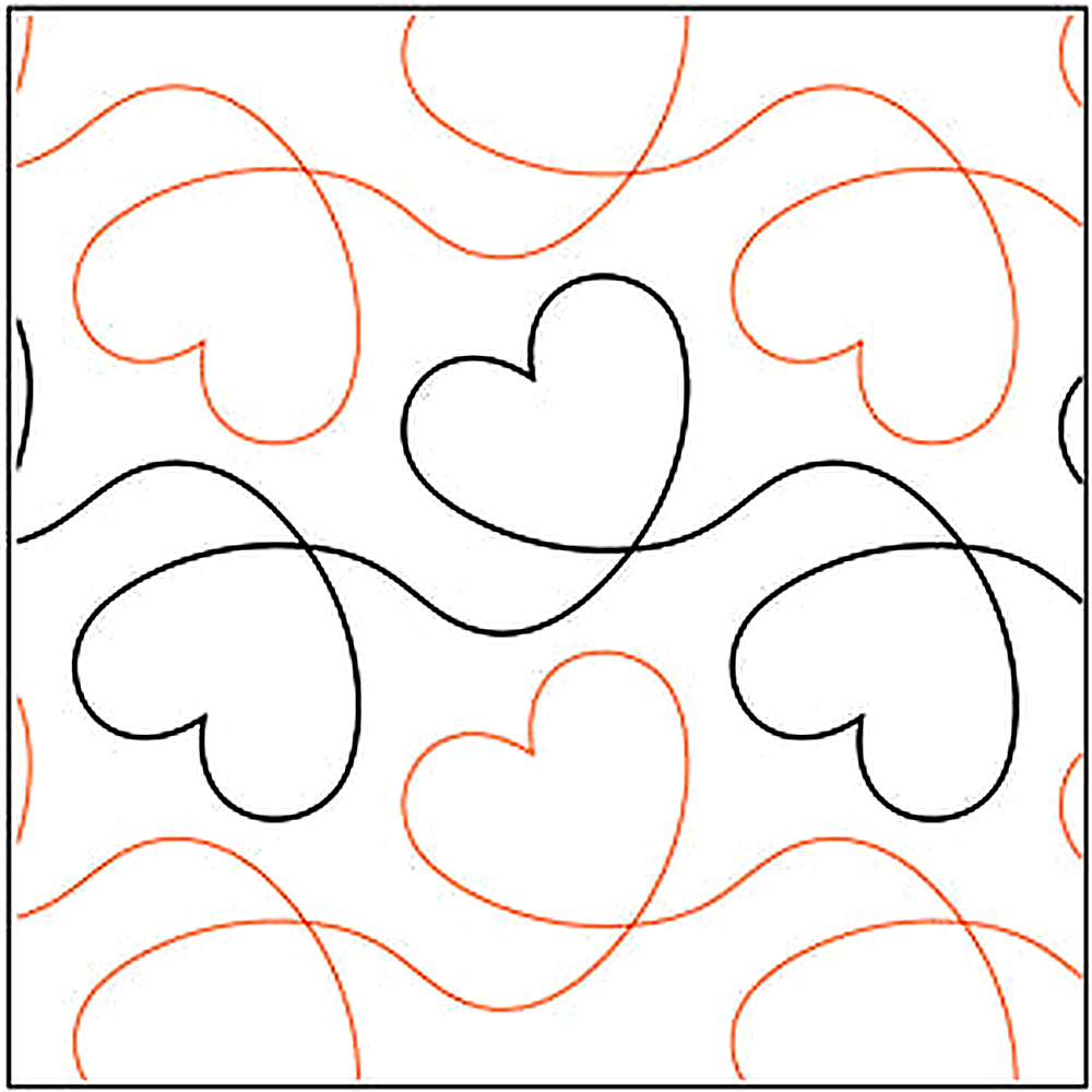 Quilting Creations Urban Elementz Dear Heart 6" pantograph - longarm quilting design roll