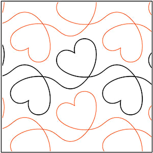 Quilting Creations Urban Elementz Dear Heart 6" pantograph - longarm quilting design roll