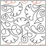 Quilting Creations Urban Elementz Deb`s Ginkgo Leaves 11" pantograph - longarm quilting design roll