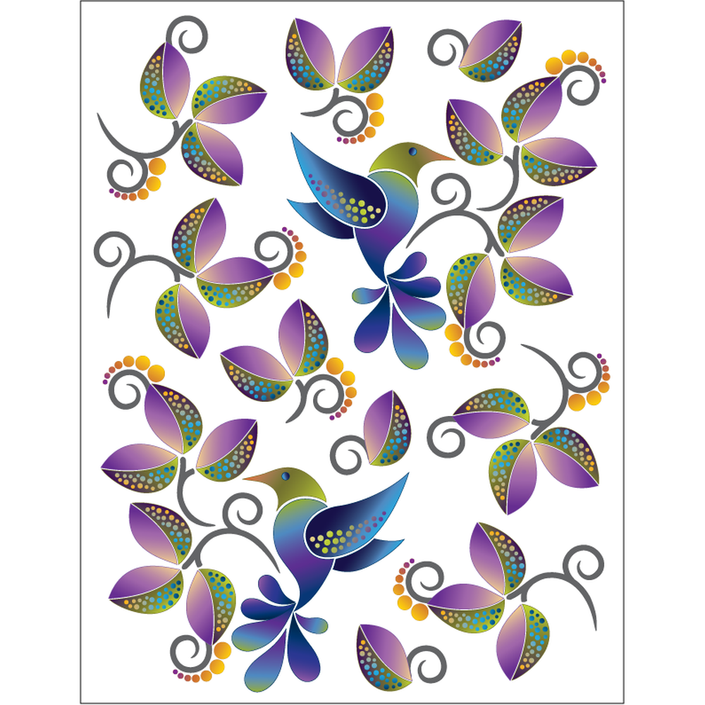 Decorative Machine Stickers - Hummingbird - craft pattern by Urban Elementz