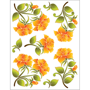 Decorative Machine Stickers - Vintage Rose Yellow - craft pattern by Urban Elementz