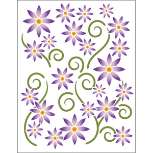 Decorative Machine Stickers - Violet Asters - craft pattern by Urban Elementz