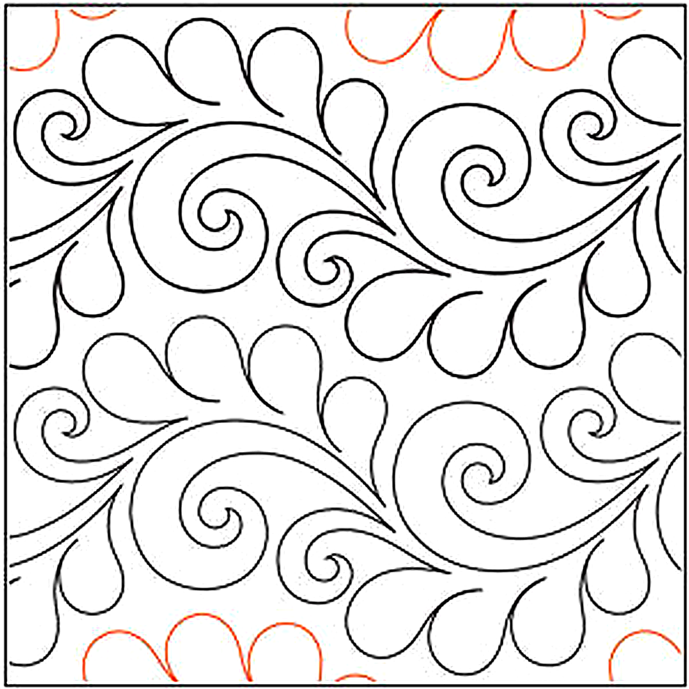 Quilting Creations Urban Elementz Deja Vu 12ft pantograph - longarm quilting design roll