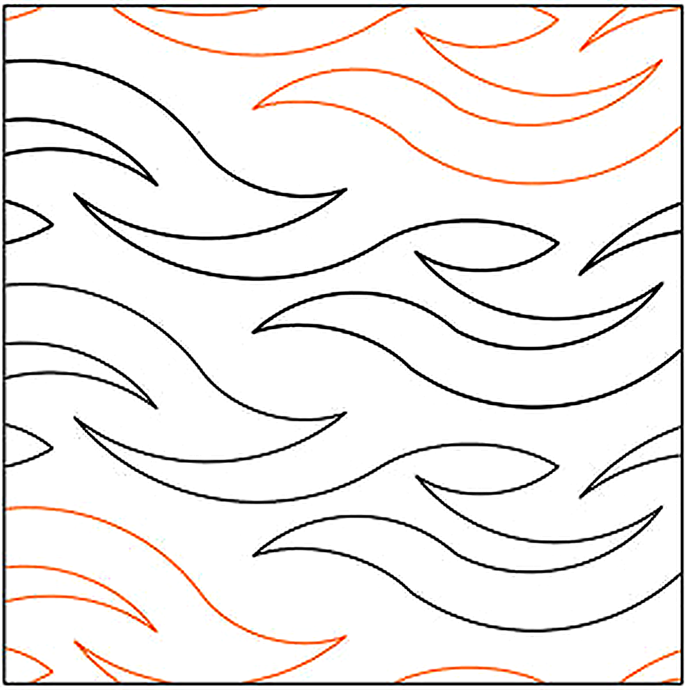 Quilting Creations Urban Elementz Ebb & Flow 6" pantograph - longarm quilting design roll