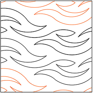 Quilting Creations Urban Elementz Ebb & Flow 6" pantograph - longarm quilting design roll