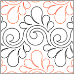 Quilting Creations Urban Elementz Fresco Feathers pantograph - longarm quilting design roll