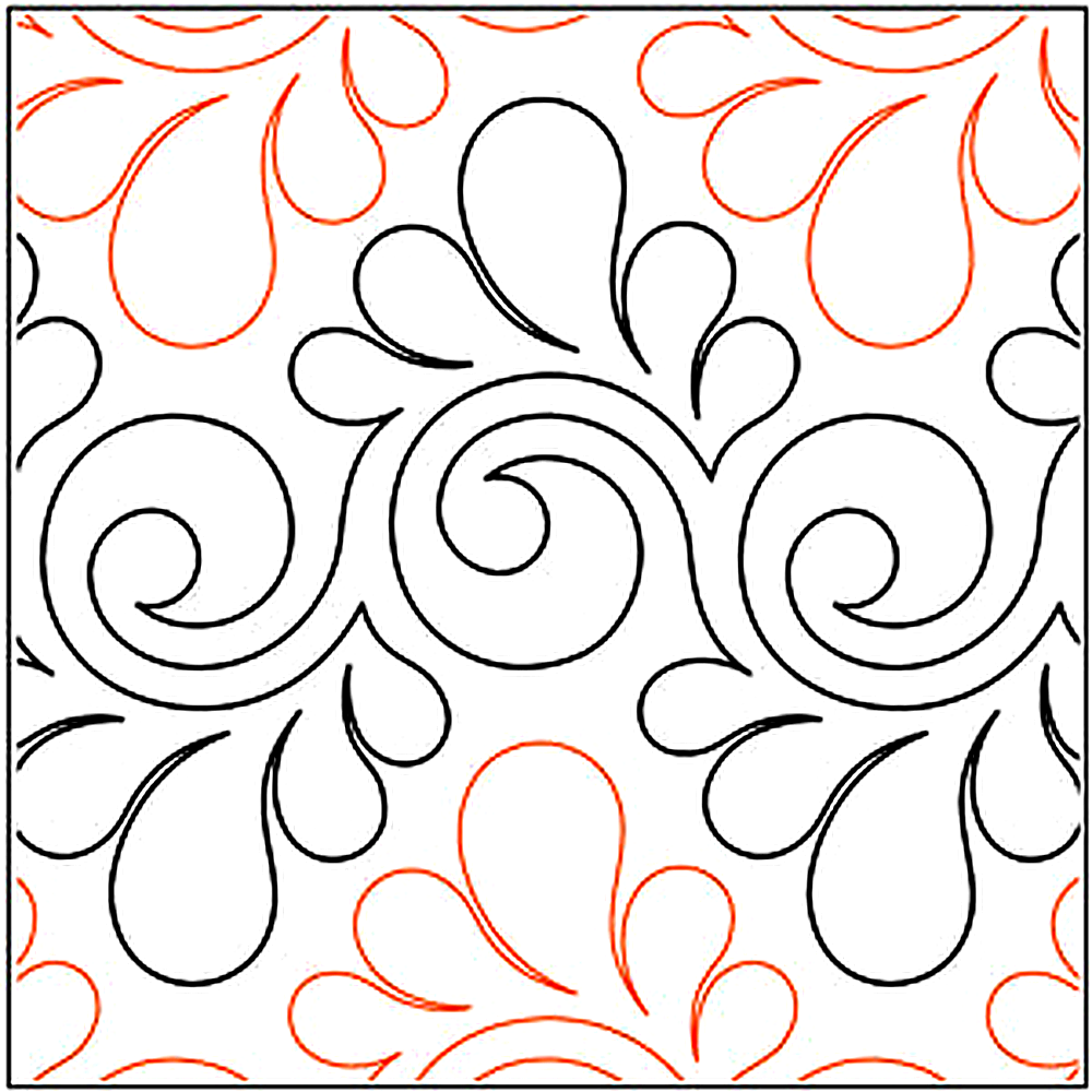 Quilting Creations Urban Elementz Fresco Feathers pantograph - longarm quilting design roll