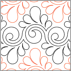 Quilting Creations Urban Elementz Fresco Feathers pantograph - longarm quilting design roll