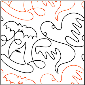 Quilting Creations Urban Elementz Fright Night 10" pantograph - longarm quilting design roll