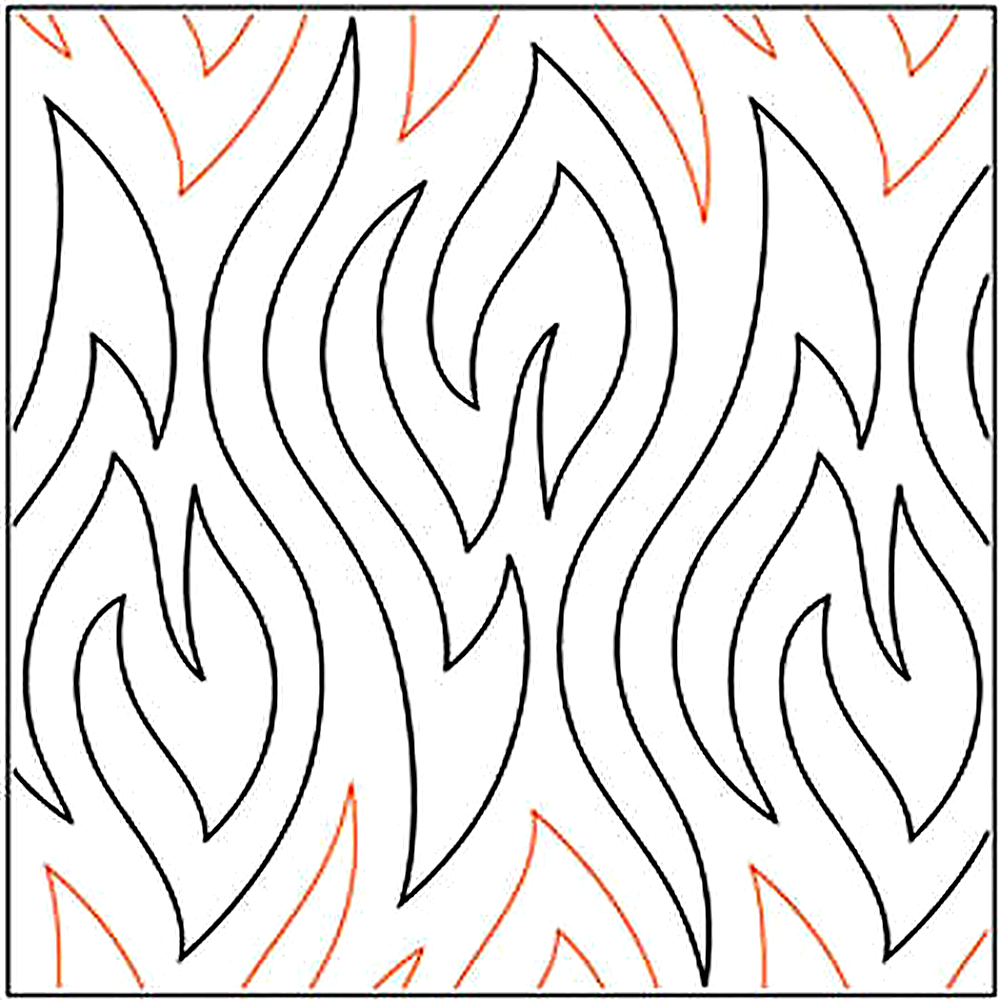Quilting Creations Urban Elementz Kindling 144" pantograph - longarm quilting design roll