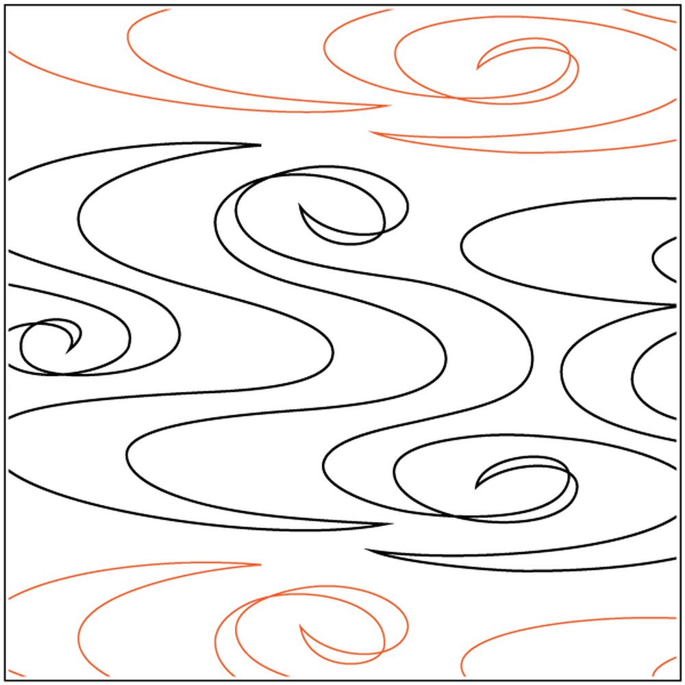 Urban Elementz Ripples pantograph - longarm quilting design roll