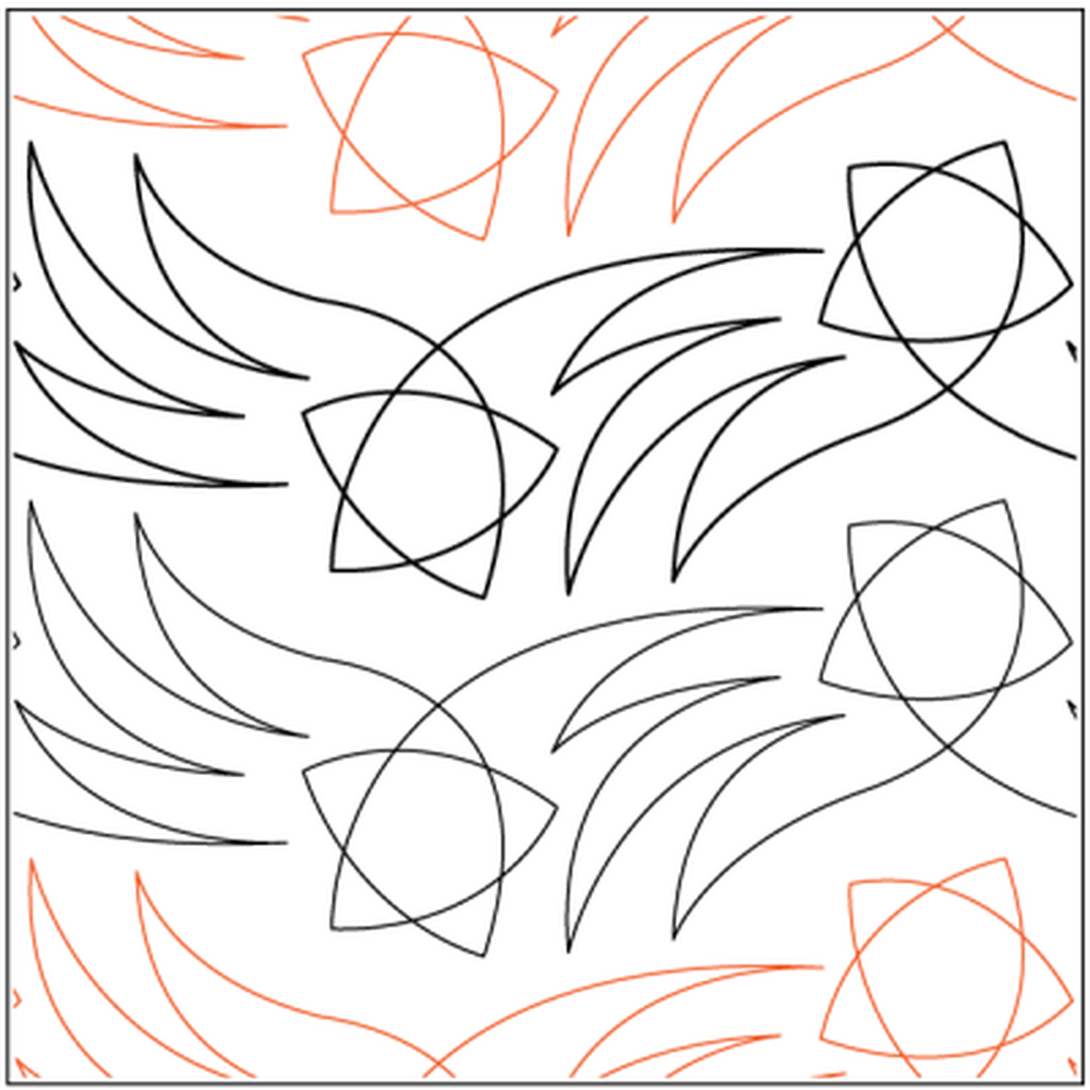 Urban Elementz Shooting Stars 7" pantograph - longarm quilting design roll