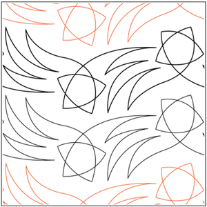 Urban Elementz Shooting Stars 7" pantograph - longarm quilting design roll