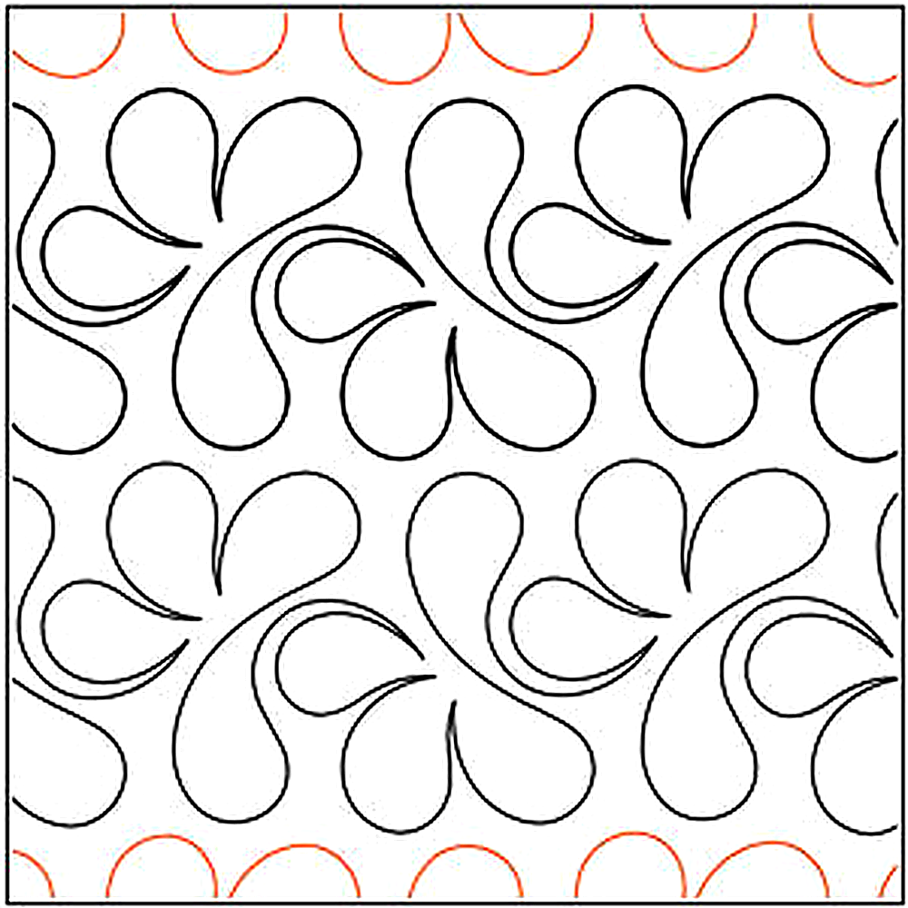 Quilting Creations Urban Elementz Splish Splash 12ft pantograph - longarm quilting design roll