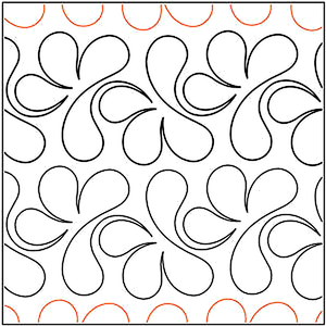 Quilting Creations Urban Elementz Splish Splash 12ft pantograph - longarm quilting design roll