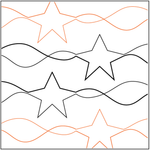 Urban Elementz Stars & Stripes 4" pantograph - longarm quilting design roll