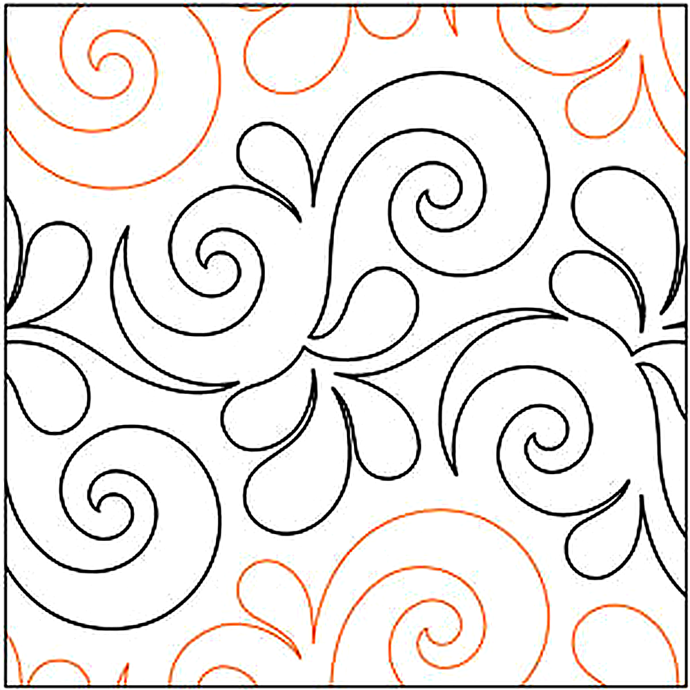 Quilting Creations Urban Elementz Wave on Wave 9" pantograph - longarm quilting design roll