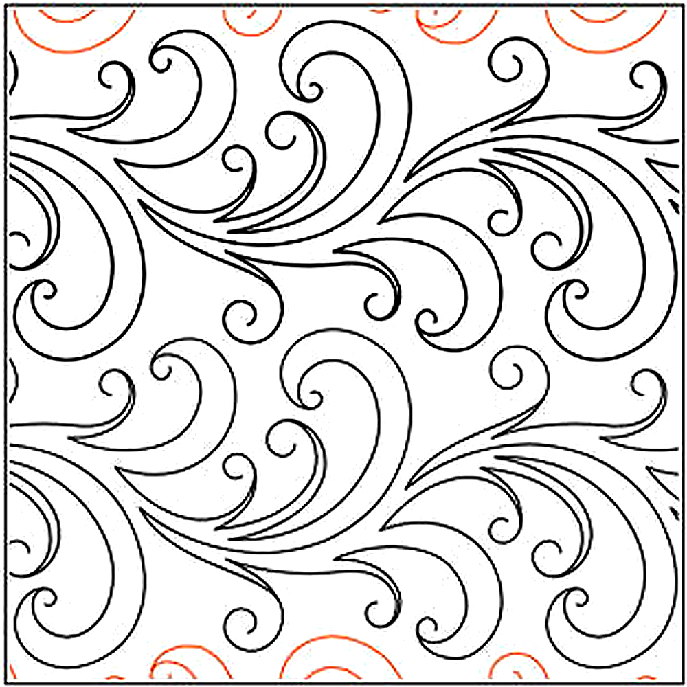 Quilting Creations Urban Elementz Willow Petite 12ft pantograph - longarm quilting design roll