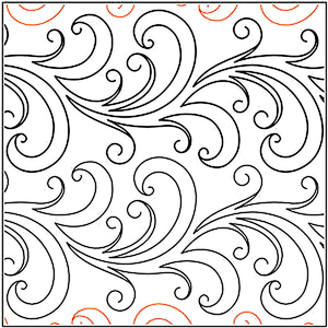 Quilting Creations Urban Elementz Willow Petite 12ft pantograph - longarm quilting design roll