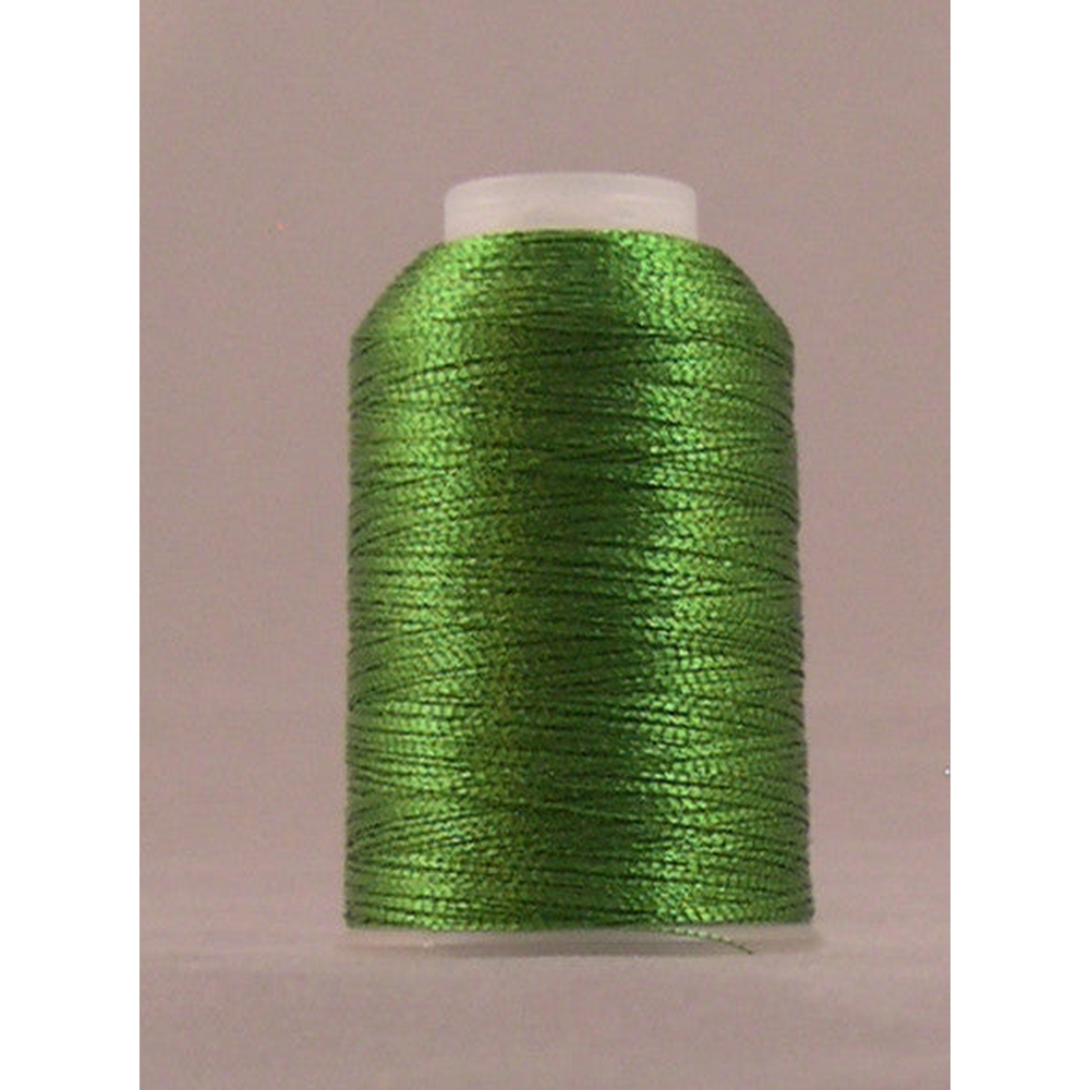 YLI Fine Metallic metallic embroidery thread spool in Spring Green - 450m