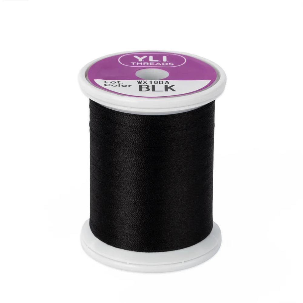 YLI silk thread spool in Black Blk - #100 200m