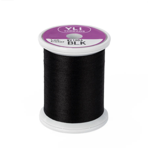 YLI silk thread spool in Black Blk - #100 200m