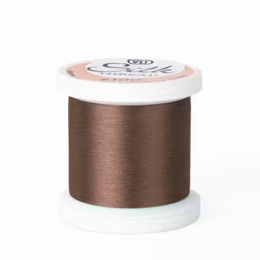 YLI silk thread spool in Dk Brown (234) - #100 200m