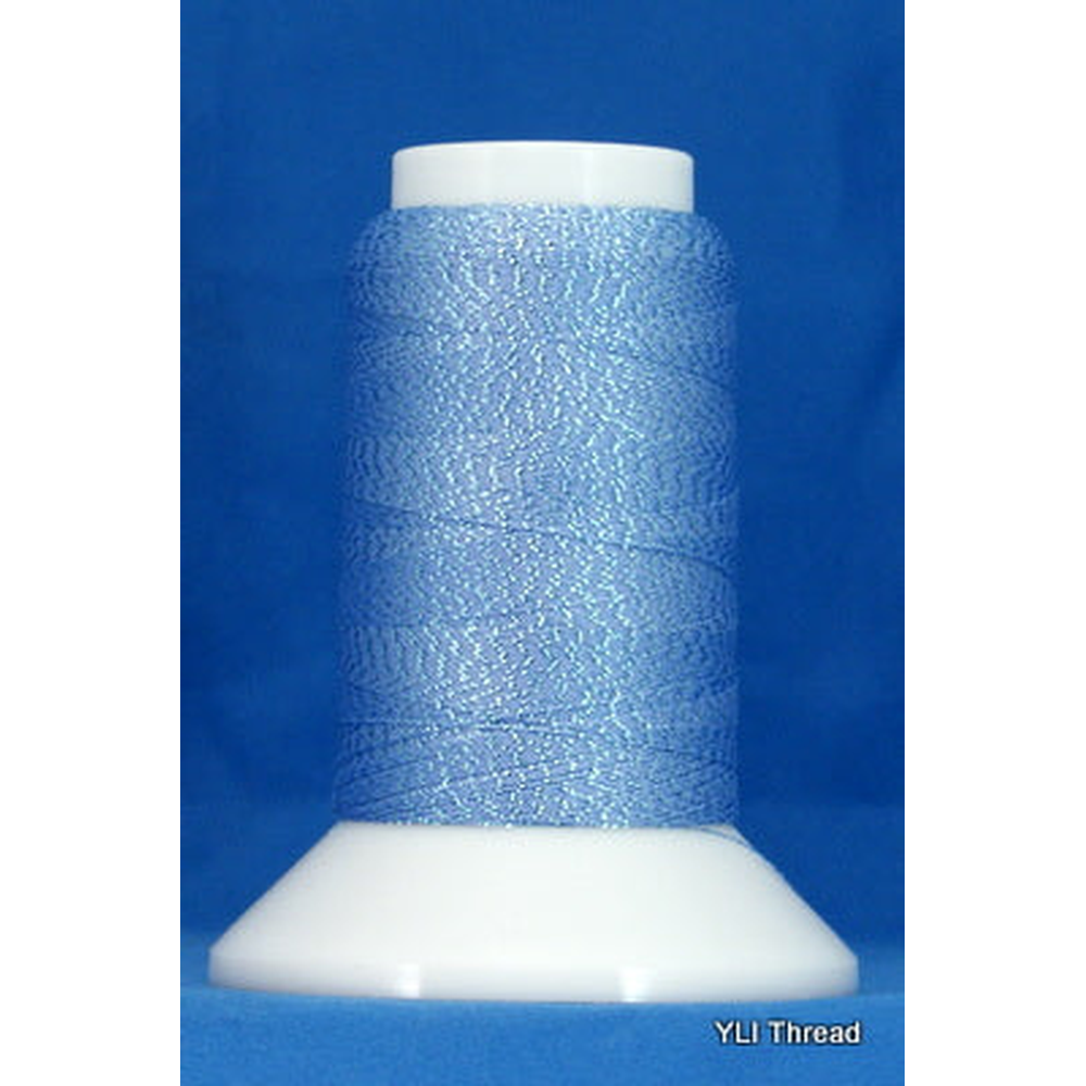 YLI metallic embroidery thread spool in Blue (OM315) - 500m
