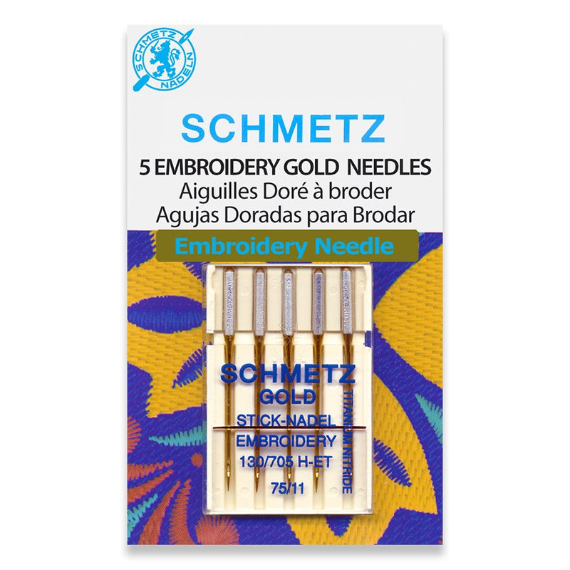 Schmetz Gold Embroidery Needles Pack of 5