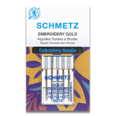Schmetz Gold Embroidery Needles Pack of 5