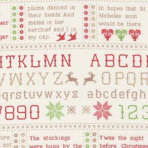 Christmas Stitched patterned cotton quilting fabric by Moda