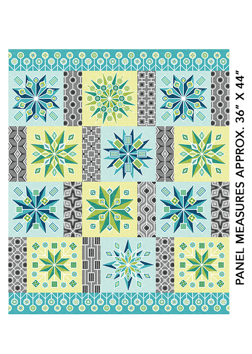 Benartex Amanda Murphy Lollipop Blocks Aqua 36"x45" | Fabric